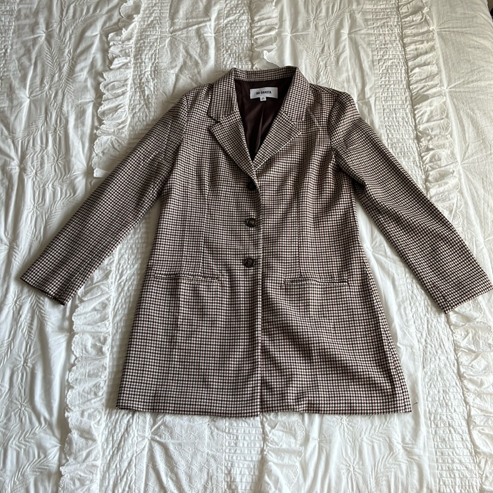 BB Dakota Brown Houndstooth Blazer